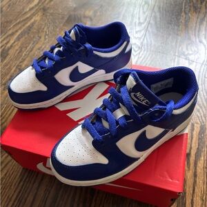 Nike Blue and White Dunk Low Sneakers